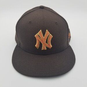 New York Yankees Brown Fitted 7 5/8 Wool Baseball Hat 59Fifty New Era